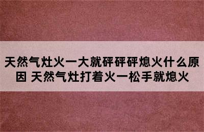 天然气灶火一大就砰砰砰熄火什么原因 天然气灶打着火一松手就熄火